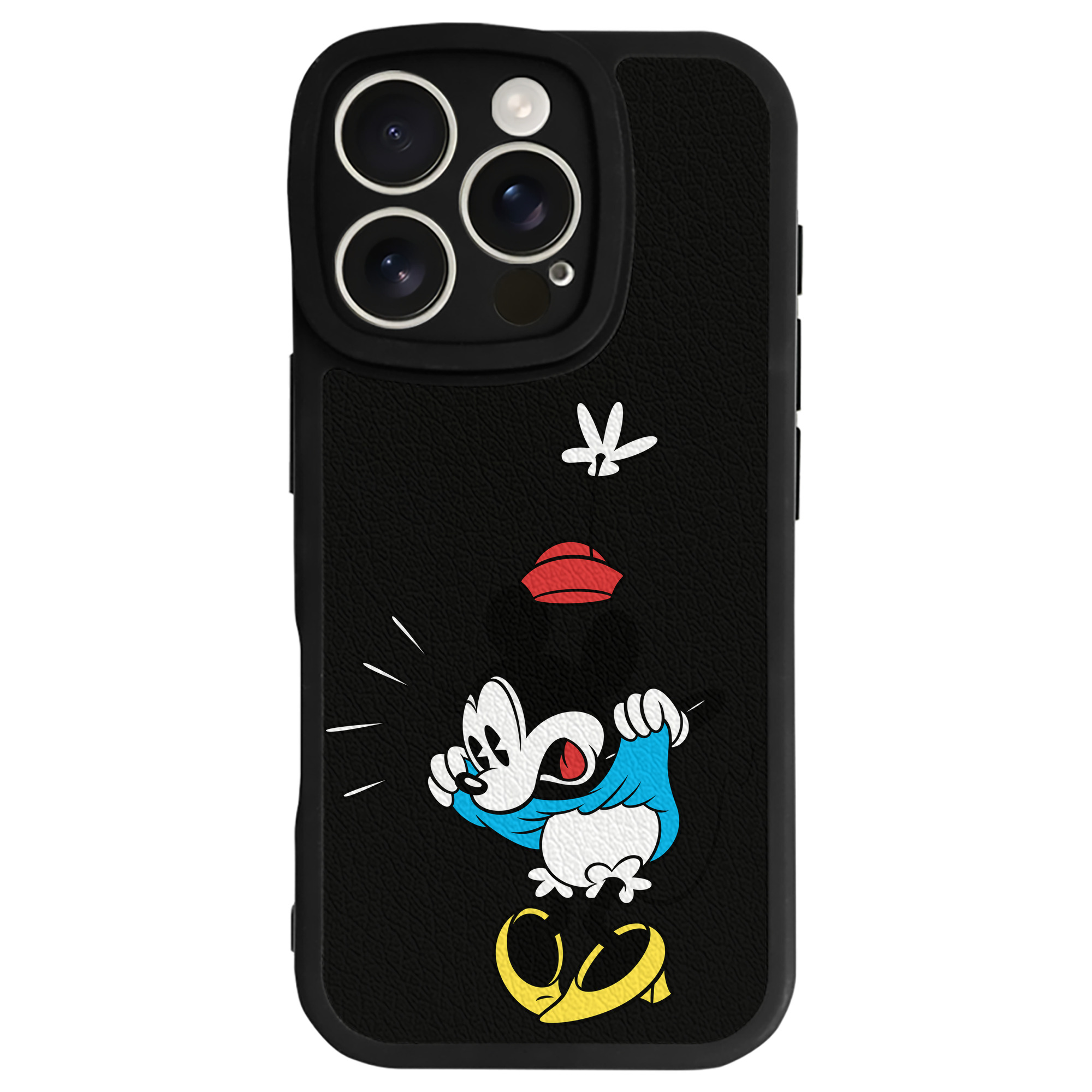 （画像用） ミッキーマウス Mickey Mouse 【iPhone 16シリーズ対応】シリコンスマホケース（レザー調） 材質：シリコン